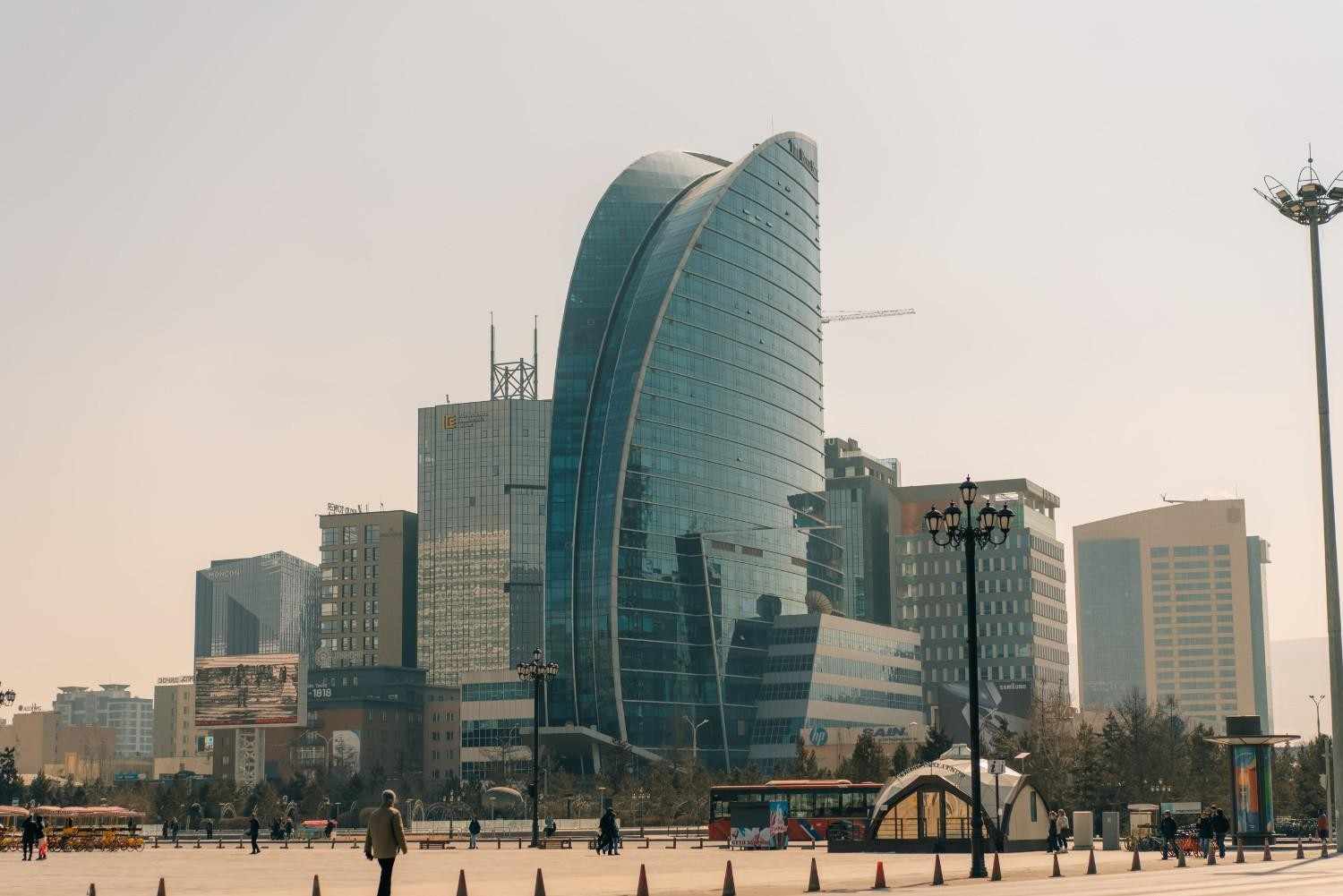Blue Sky Tower Ulaanbaatar Skyline Mongolia