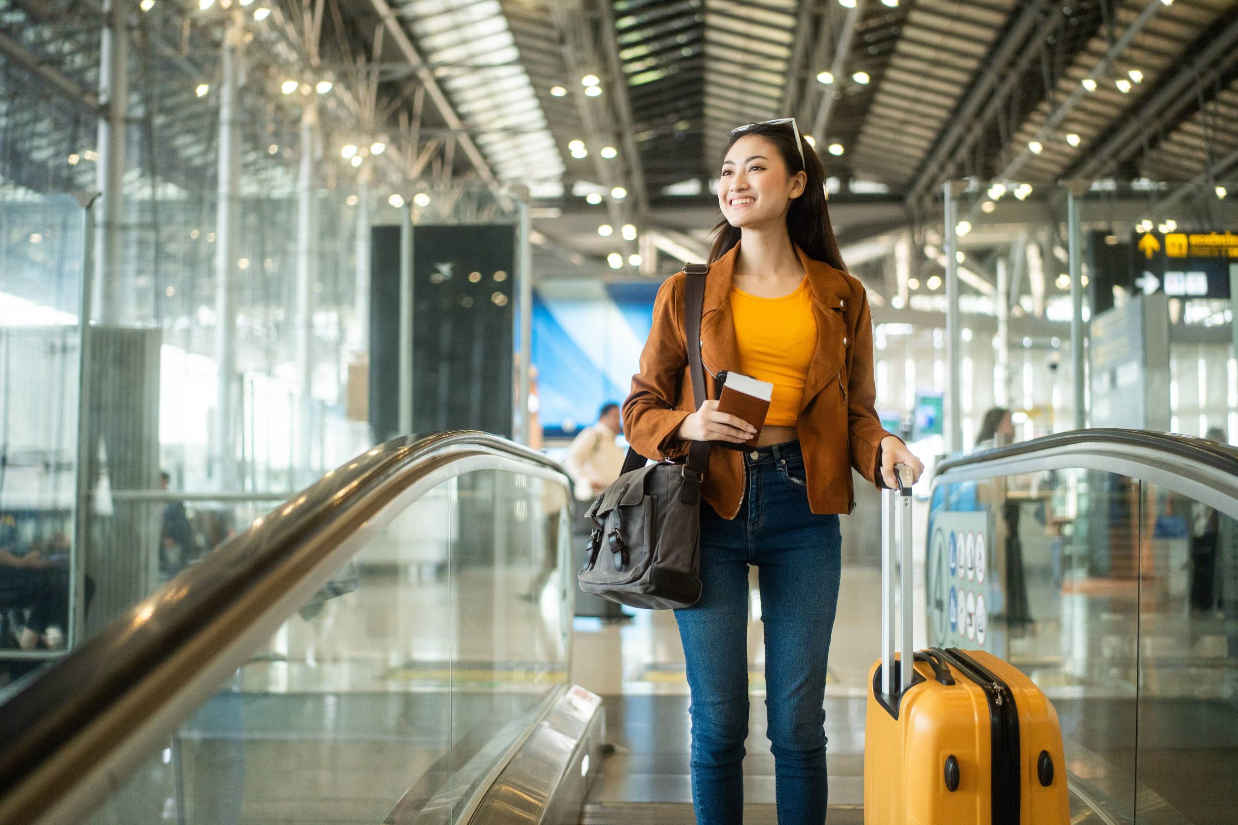 Cheerful Tourist Female Having A Holiday Trip