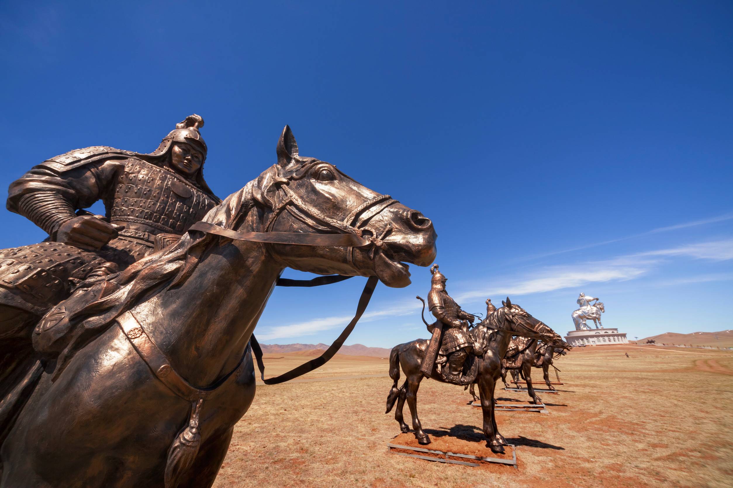 Genghis Khan Warrior Horse Statues