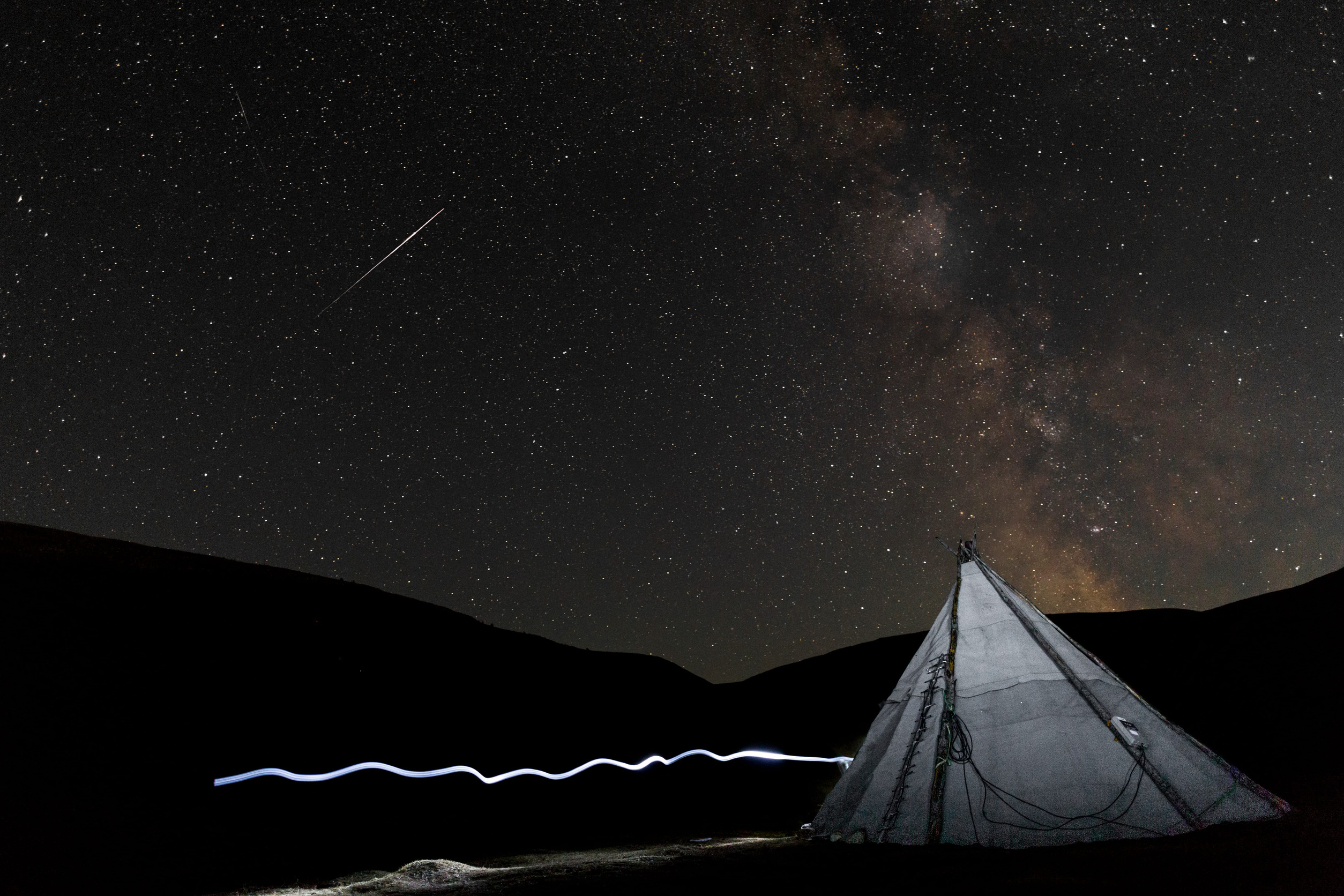 Milky Way and falling star