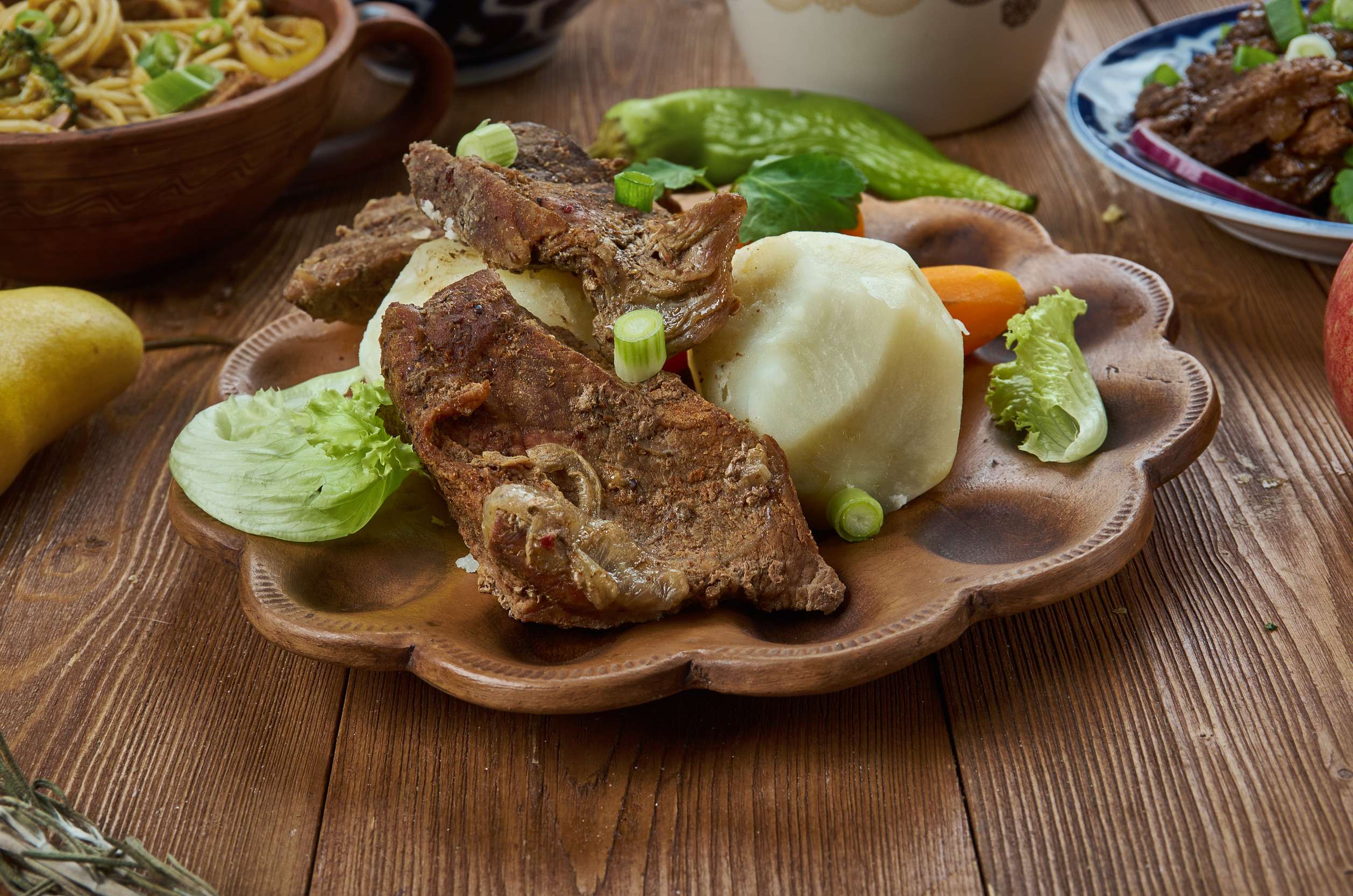 Mongolian Khorkhog Style Meat Serving