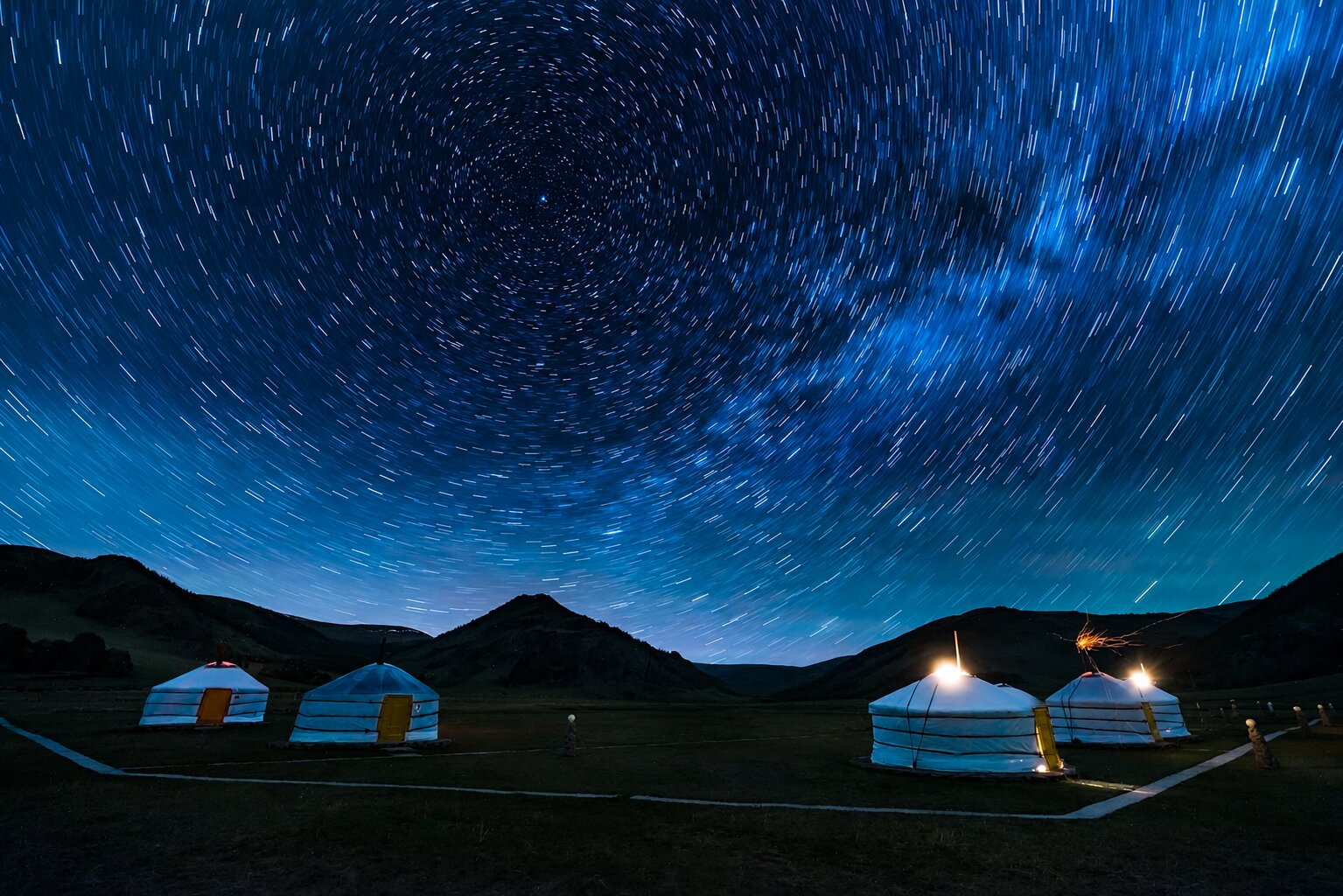 Terelj National Park during the night
