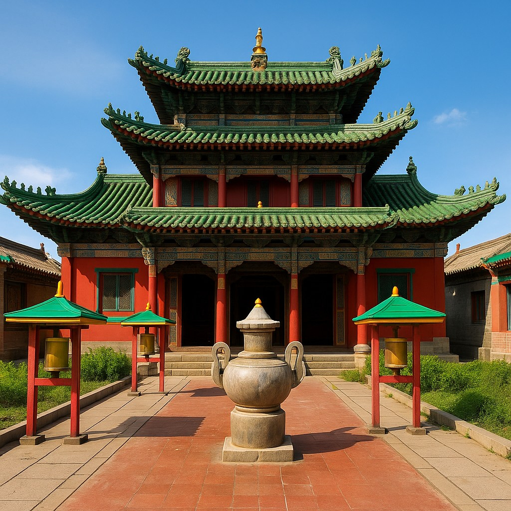 The main temple of Geser Sum Monastery