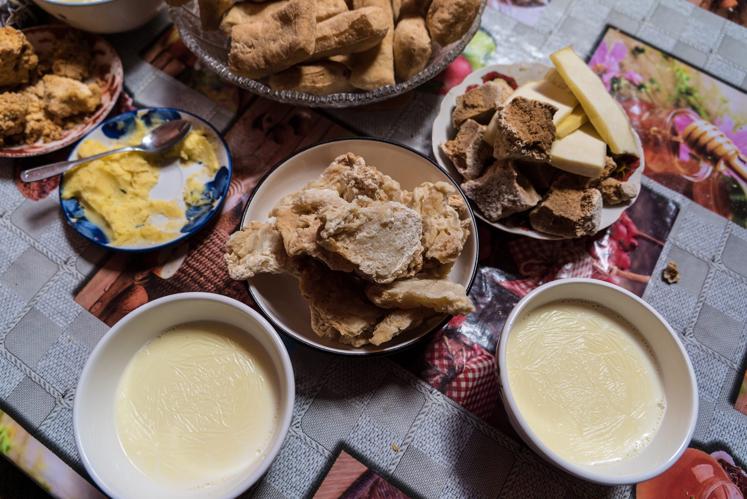 The national food of Mongolia on a table