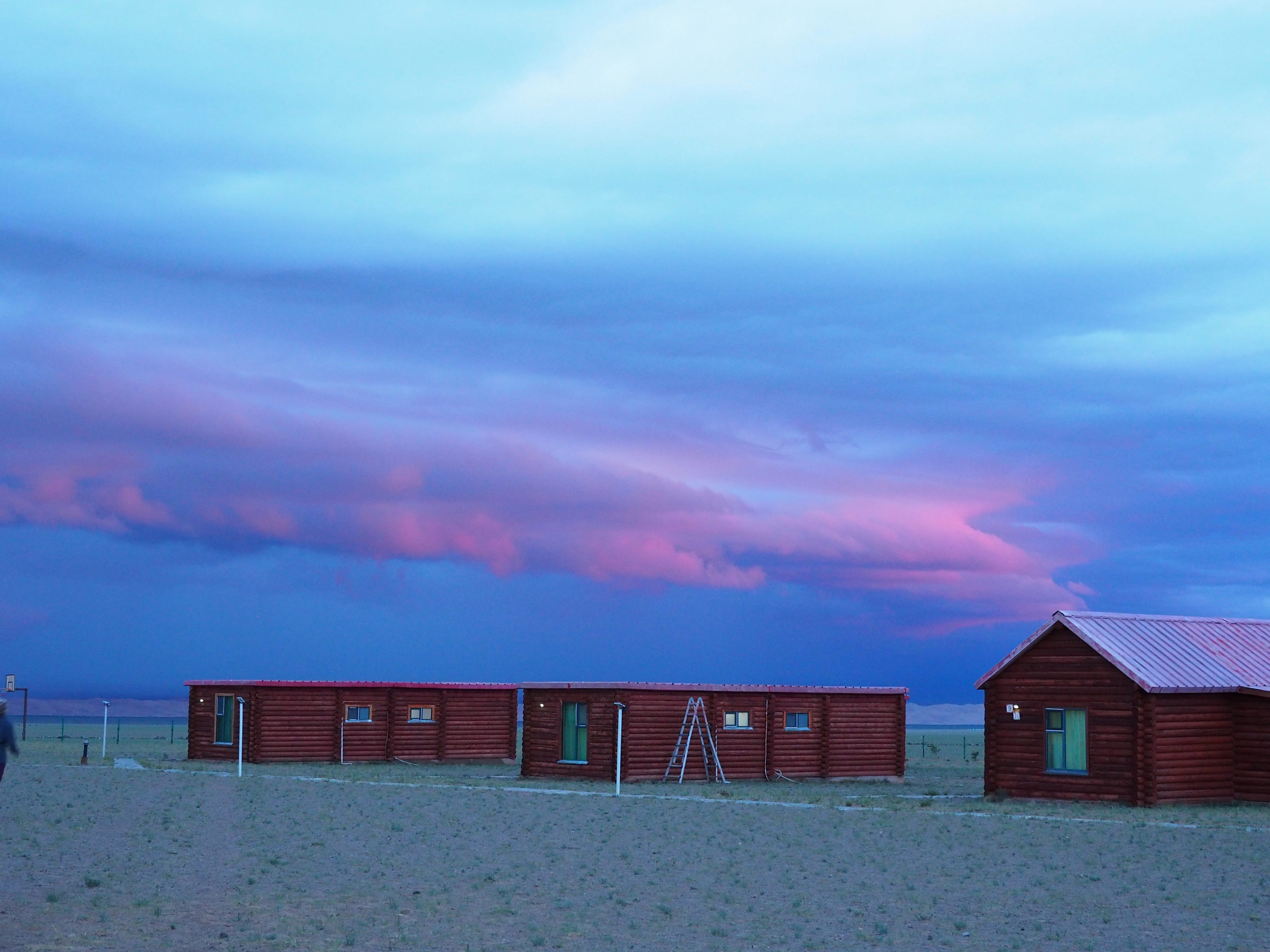 Tourists visiting the Gobi Desert and staying in Ger camps