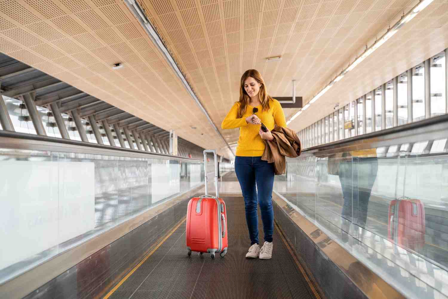 Woman Transiting At The Airport